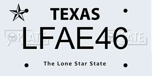 LFAE46 Texas License Plate
