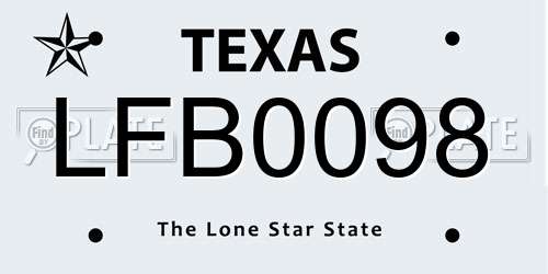 LFB0098 Texas License Plate