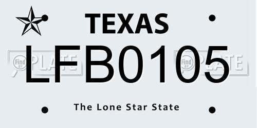 LFB0105 Texas License Plate