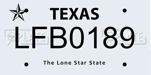 LFB0189 Texas License Plate