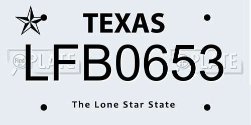 LFB0653 Texas License Plate
