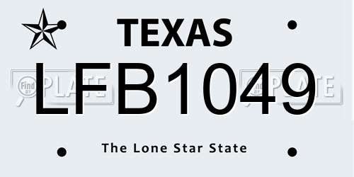 LFB1049 Texas License Plate