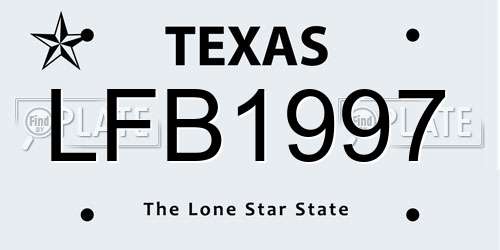 LFB1997 Texas License Plate