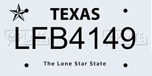 LFB4149 Texas License Plate