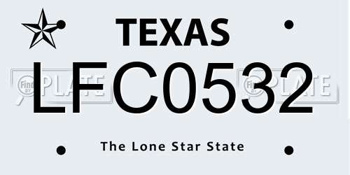 LFC0532 Texas License Plate