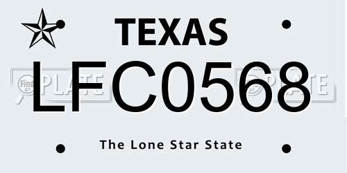 LFC0568 Texas License Plate
