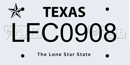 LFC0908 Texas License Plate