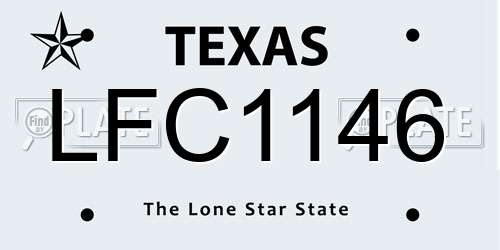 LFC1146 Texas License Plate