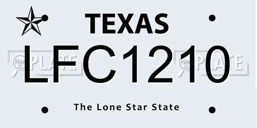 LFC1210 Texas License Plate