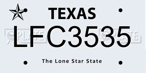 LFC3535 Texas License Plate