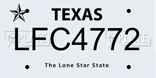 LFC4772 Texas License Plate