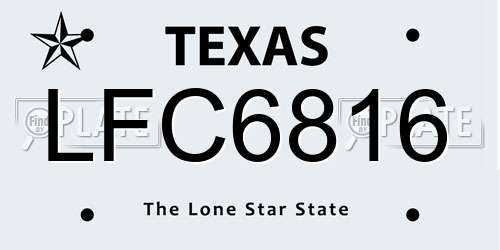 LFC6816 Texas License Plate