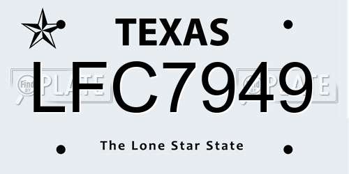 LFC7949 Texas License Plate