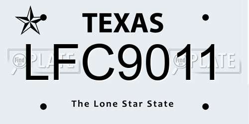 LFC9011 Texas License Plate