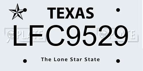 LFC9529 Texas License Plate