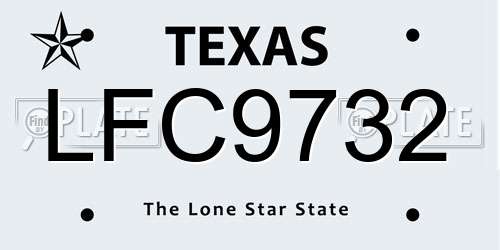 LFC9732 Texas License Plate