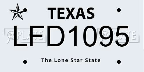LFD1095 Texas License Plate