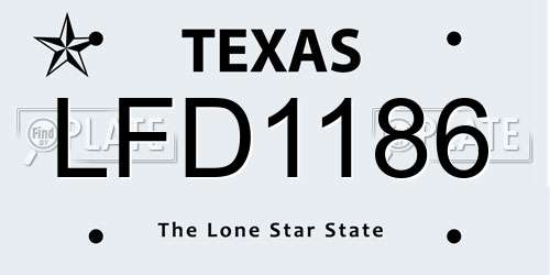 LFD1186 Texas License Plate