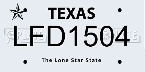 LFD1504 Texas License Plate
