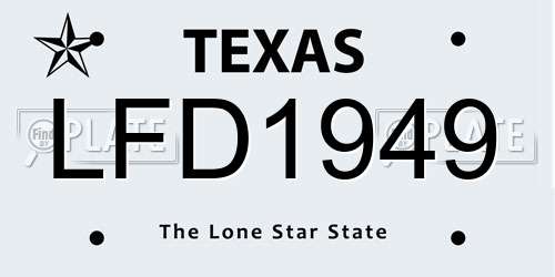 LFD1949 Texas License Plate