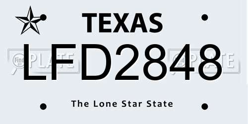 LFD2848 Texas License Plate