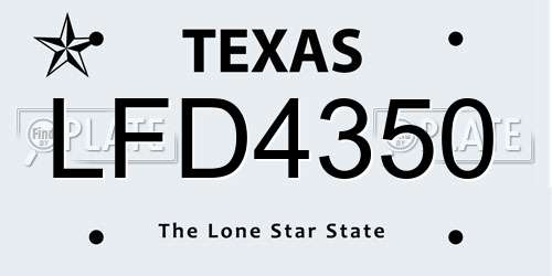 LFD4350 Texas License Plate