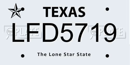 LFD5719 Texas License Plate