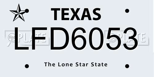 LFD6053 Texas License Plate