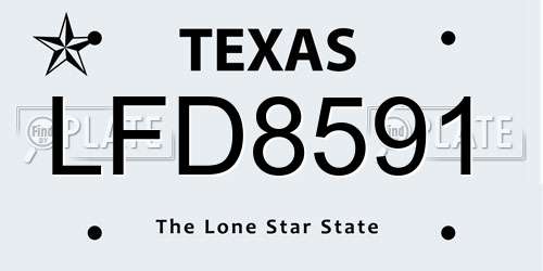 LFD8591 Texas License Plate
