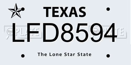 LFD8594 Texas License Plate