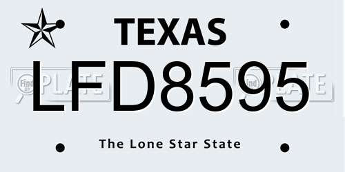 LFD8595 Texas License Plate