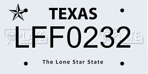 LFF0232 Texas License Plate
