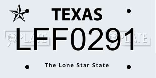 LFF0291 Texas License Plate
