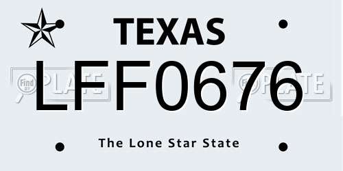 LFF0676 Texas License Plate