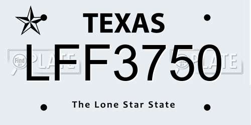 LFF3750 Texas License Plate