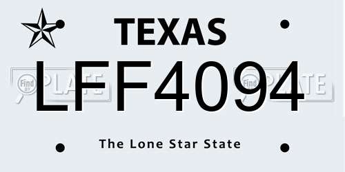 LFF4094 Texas License Plate
