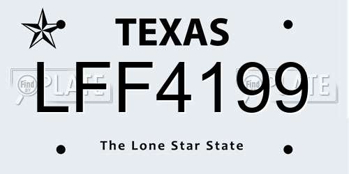 LFF4199 Texas License Plate