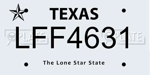 LFF4631 Texas License Plate