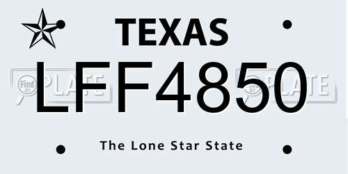 LFF4850 Texas License Plate