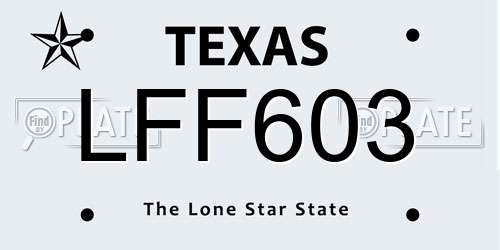 LFF603 Texas License Plate