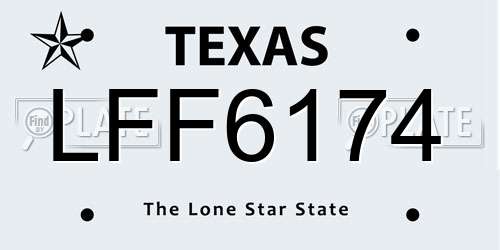 LFF6174 Texas License Plate