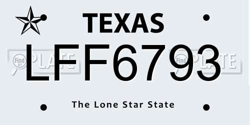LFF6793 Texas License Plate