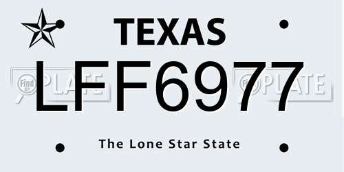 LFF6977 Texas License Plate