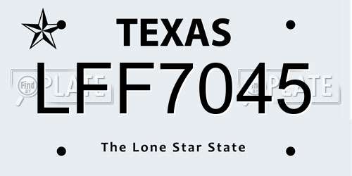 LFF7045 Texas License Plate