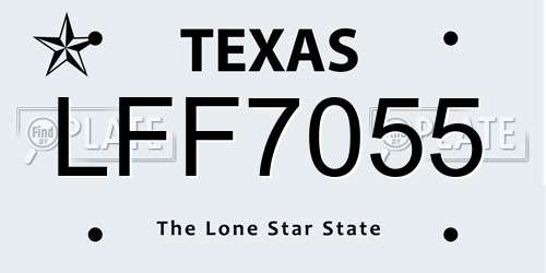 LFF7055 Texas License Plate