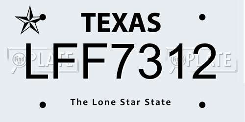 LFF7312 Texas License Plate