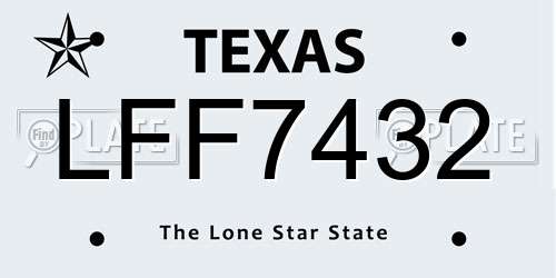 LFF7432 Texas License Plate