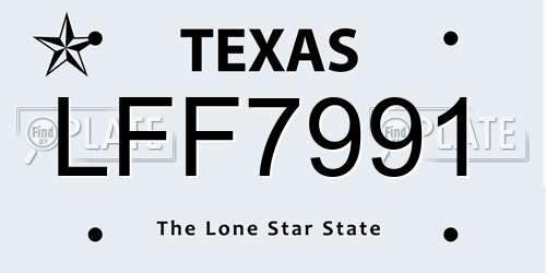 LFF7991 Texas License Plate