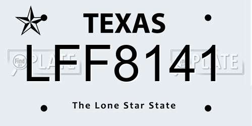 LFF8141 Texas License Plate