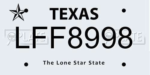 LFF8998 Texas License Plate